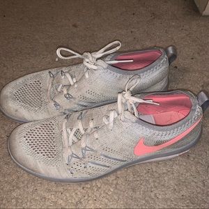 Grey and Pink Nike Cross Training Shoes
